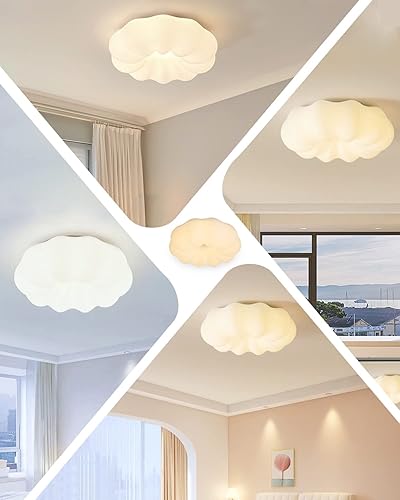 Miniatura 7 de Shenmoyl Lámpara de techo moderna y creativa con forma de nube de calabaza, 3000 K-6000 K, ajustable, 24 W, 11.8 pulgadas, cerca de la luz de techo