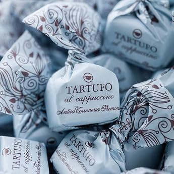 Antica Torroneria Piemontese Tartufo Italian Truffle Chocolates in Various Varieties 140 g Pralines Truffle Chocolate Truffle Tartufo Cappuccino