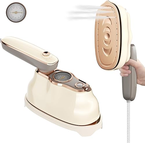 Plancha de vapor para ropa, vaporizador de viaje de calentamiento rápido de 1200 W, vaporizador de ropa de viaje giratorio de 180, con indicador de