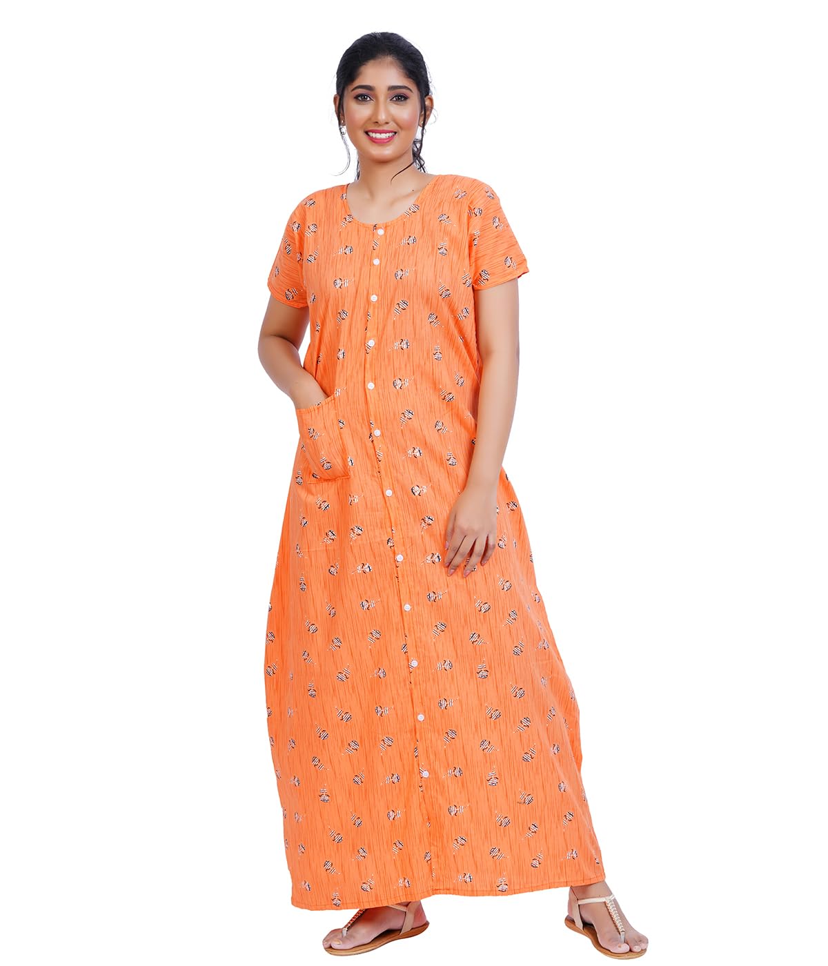 Full Length [L- 4XL] - Women's Full Open/Front Buttoned Multipurpose Nighty for Pregnancy/Elderly/Patient/Feeding/Hospital Purpose Nighty [a Kind of Adaptive Clothing]-image-45