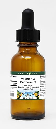 TerraVita Extracto líquido de glicerita de valeriana y menta (15), sabor a menta (1 oz, ZIN 523165), paquete de 2