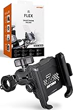 デイトナ(Daytona) バイク スマホホルダー 振動吸収 3D角度調整 ワンアクション 小型 iPhone16 ProMax 対応 フレックス FSH-3 ブラック 61826