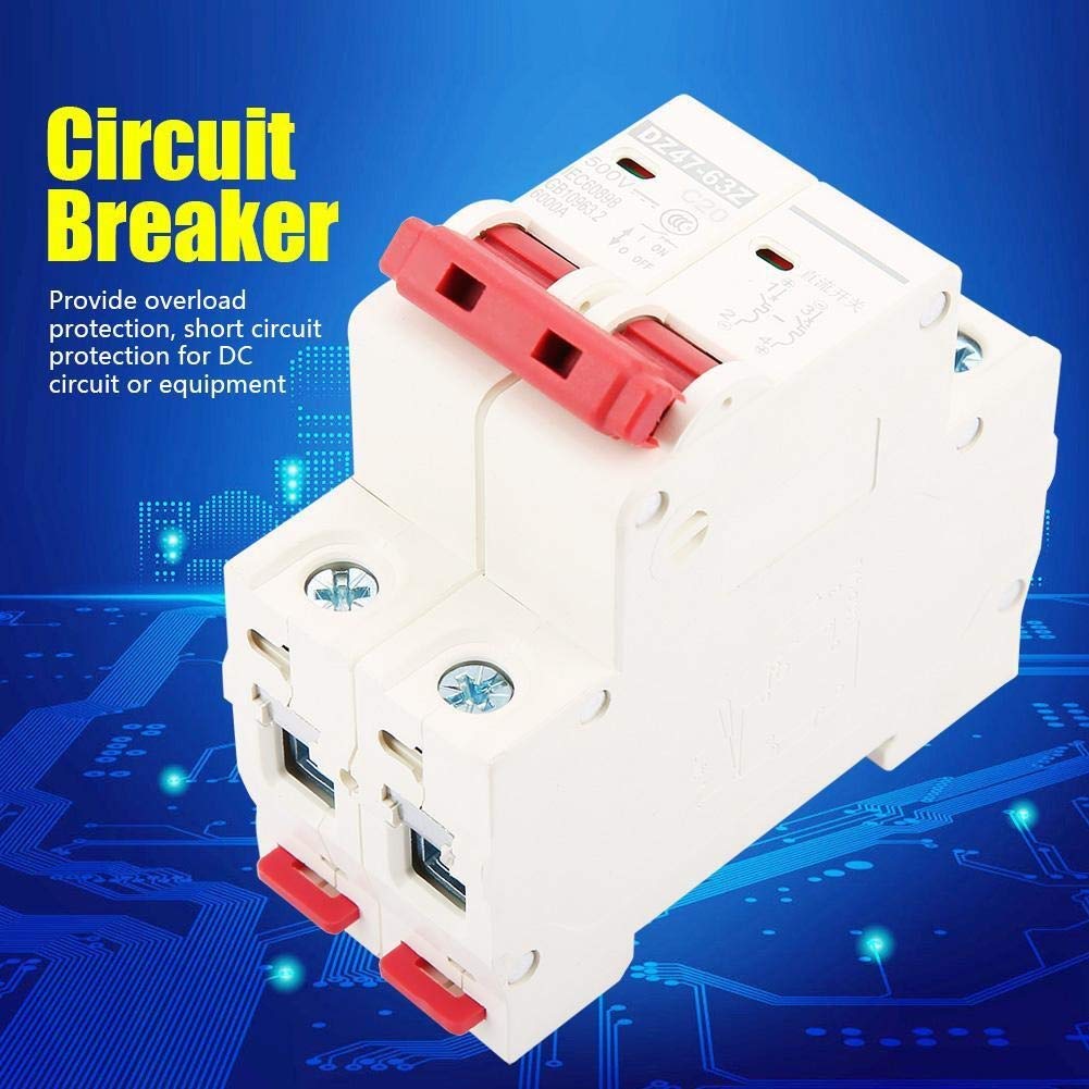 Interruptor De Circuito CC DZ47-63Z-2P 1000V 50A – Para Sistemas Fotovoltaicos, Montaje En Rail DIN, Disparo Magnético Térmico
