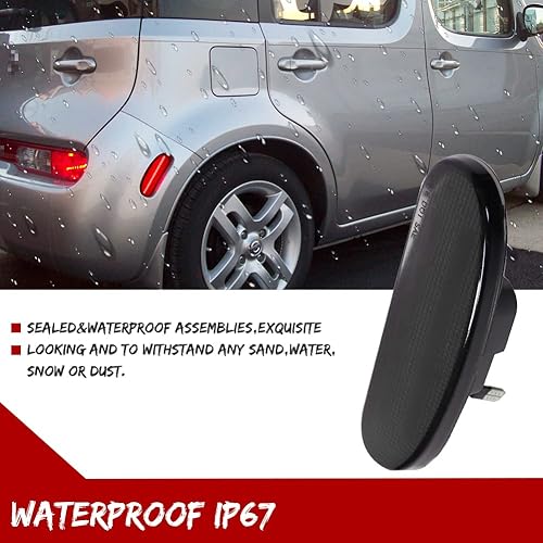 Miniatura 4 de GTINTHEBOX Lente ahumada LED roja luz de marcador lateral trasera lámpara de guardabarros compatible con NISSAN CUBE 2009-2014 26195-1FC0A