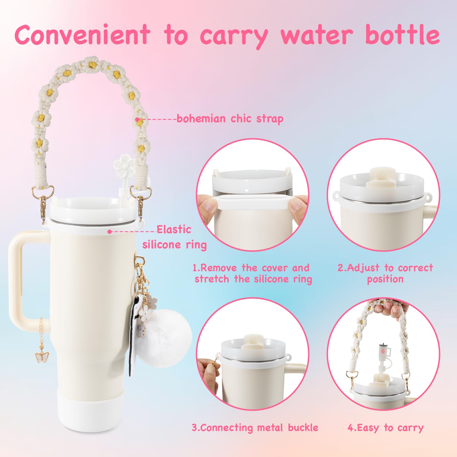 Accessoire Pour Gourde Stanley Quencher - Cou Et Poignée, Couleur Blanc, Neuf