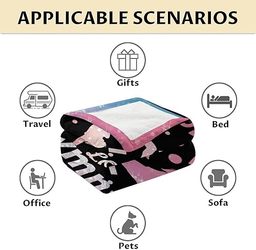 Miniatura 6 de Manta de gimnasia, suave, mullida y cálida, manta pequeña de 40 x 50 pulgadas para sofá, manta deportiva negra, regalos para niñas