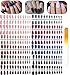 editTime 12 sets/288pcs Solid Colors Matte Acrylic Stiletto False Nails Full Cover Fake Nails Tips Natural Medium Claw Nails Tips with a Crystal Nail File (Matte Stiletto)
