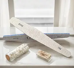 Lixa de unha - Placas de Esmeril para Unhas, Lixas de Unhas Bloqueiam Lixas de Unhas Grãos 150 para Mulheres (Cinza Branco)