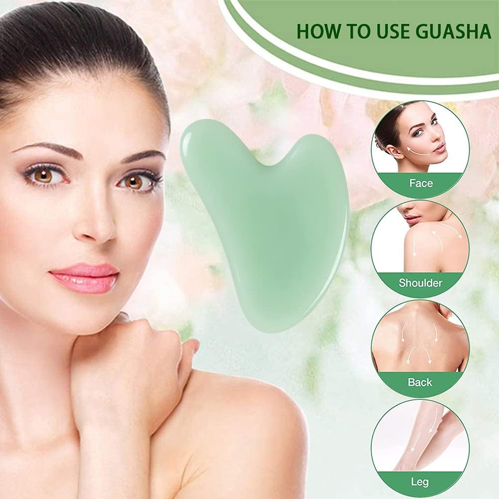 TAUBE Natural Guasha Stone, Gua Sha Facial Tool for Body Face Massage Jade Scraping Board for SPA Acupuncture Therapy Trigger Point Treatment : Health & Household