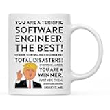 Andaz Press 11oz. Funny President Trump Coffee Mug Gag Gift, Software Engineer, 1-Pack, Includes Gift Box, Christmas Birthday Graduation Novelty Drinking Cup Computer Engineer Gifts