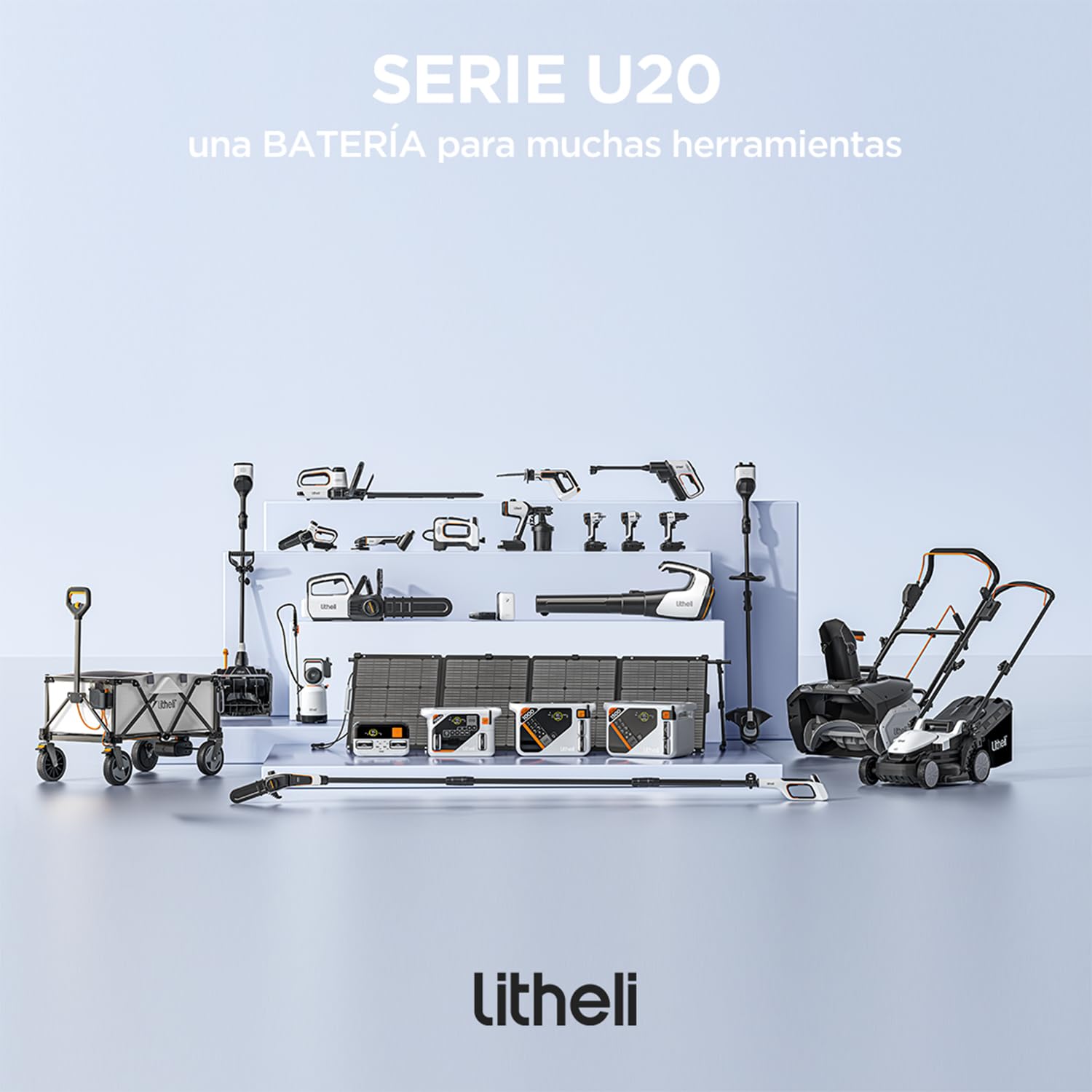 Litheli Desbrozadora a Batería 20V, 25 cm, Desbrozadora Eléctrica con Motor de Alta Potencia, Batería de 10000 mAh, Ideal para Jardines, Césped y Poda en Exteriores, Desbrozadora