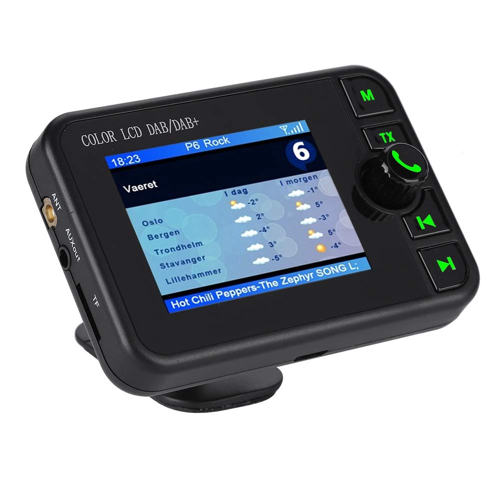 Adattatore per radio DAB per auto - LCD 2.4 pollici - Supporto DAB 170-240MHz / FM 87.5-108MHz - Compatibile con trasmettitore DAB