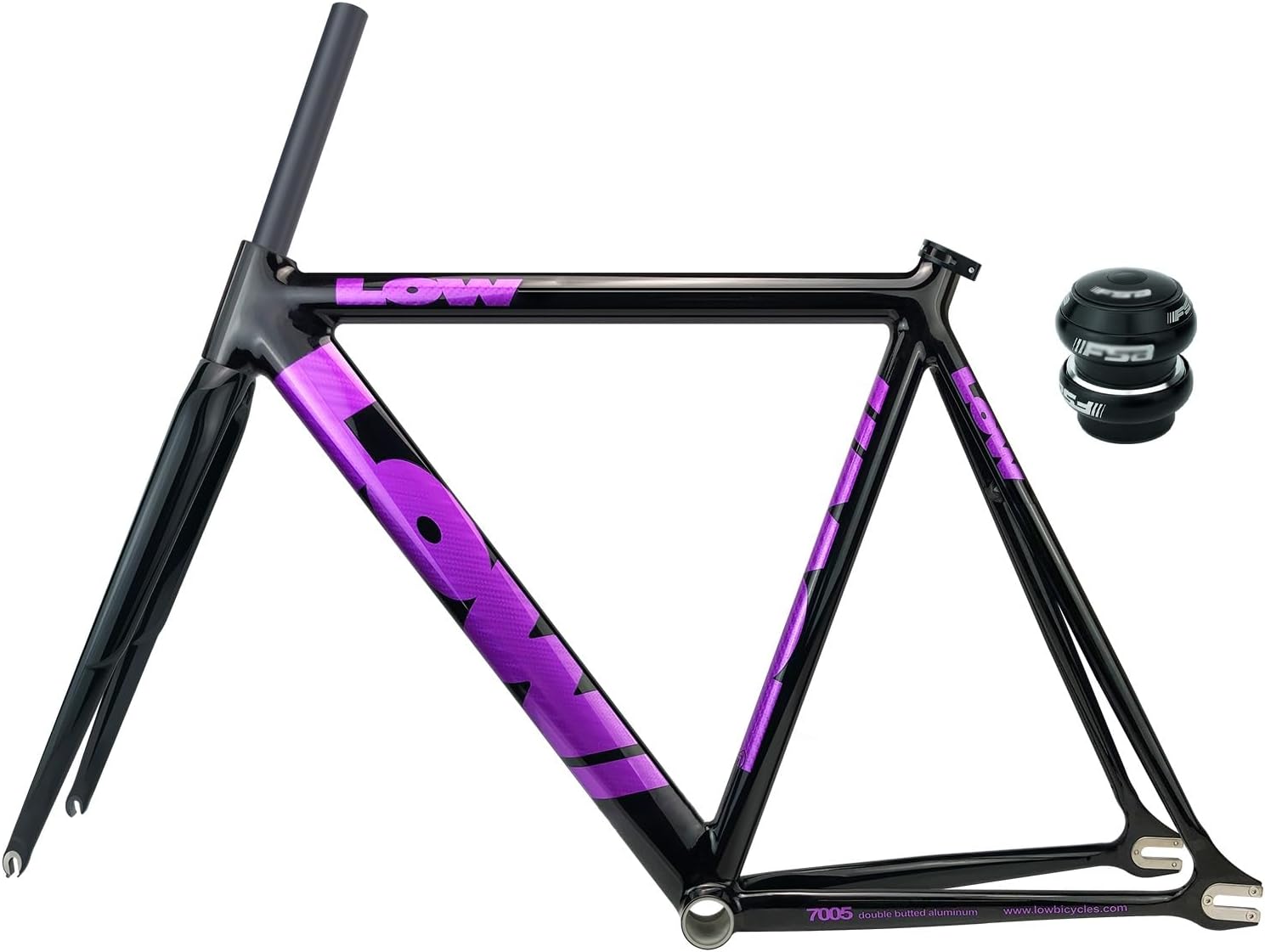 700C Fixed Gear Bike Frameset C Brake 100/120mm QR Bike Frame 53CM 55CM 57CM Aluminum Alloy Racing Track Bike Frame with Carbon Fork