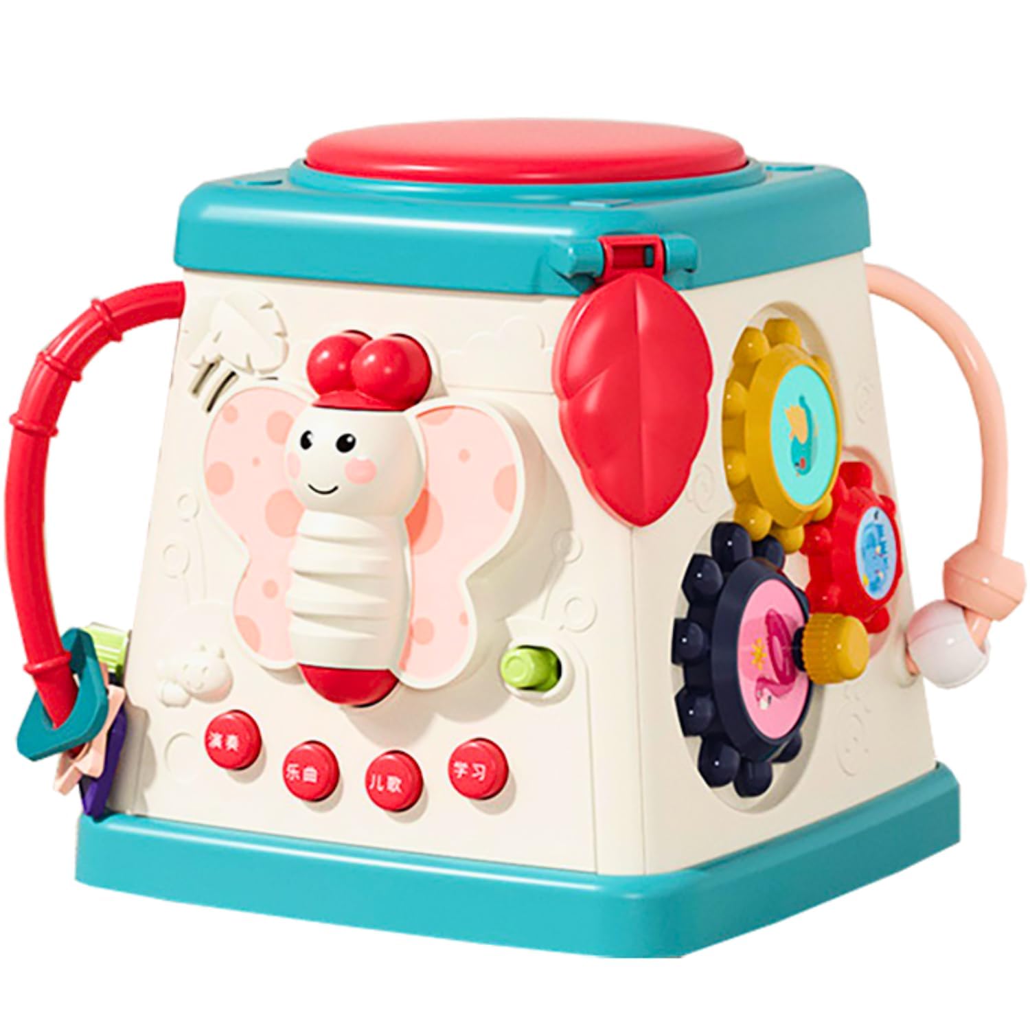 PLUSPOINT 5 in 1 Multia ctivity Drumbox Toy for Kids Musical Toys with Gears Comes up with Animal Voices, Rythm, Music and Lights for Age 3+ Years Birthday Gifts for Babies and Toddlers-image-8
