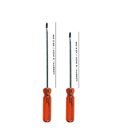 Omxe Opal Professional Taiwan Quality Screwdrivers 2 In 1 Combination Screwdriver Set - (Pack Of 2) (6-8) - Orange