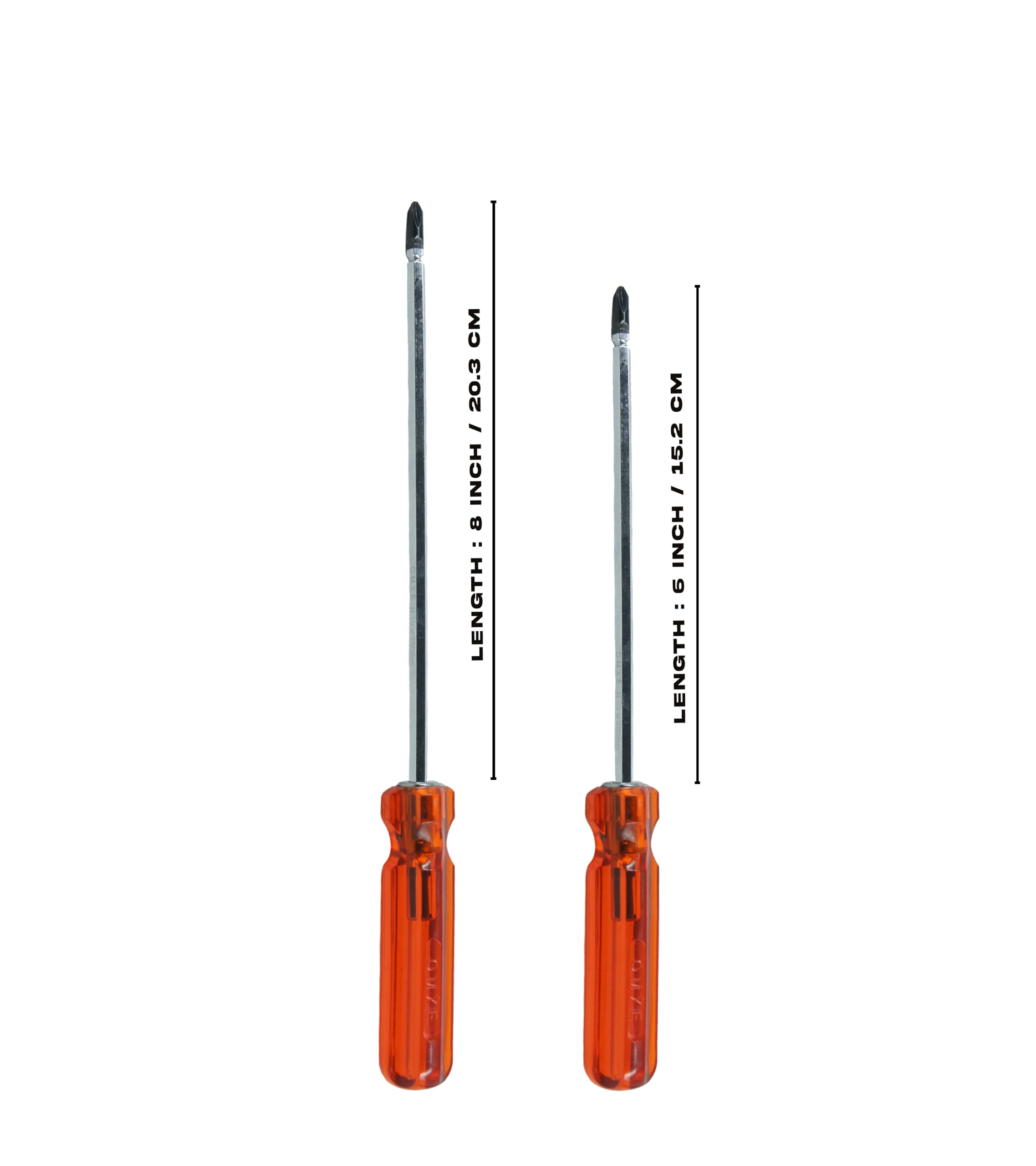 OMXE OPAL Professional 2-in-1 Combination Screwdriver Set | Premium Taiwan Quality Screwdrivers for Versatile Use | Durable and Ergonomic Hand Tools for Precision and Efficiency(Pack of 2) (6-8)