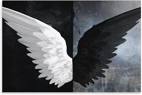 Póster artístico vintage con alas de ángel en blanco y negro para decoración de pared, impresiones artísticas para sala de estar, hogar, dormitorio,