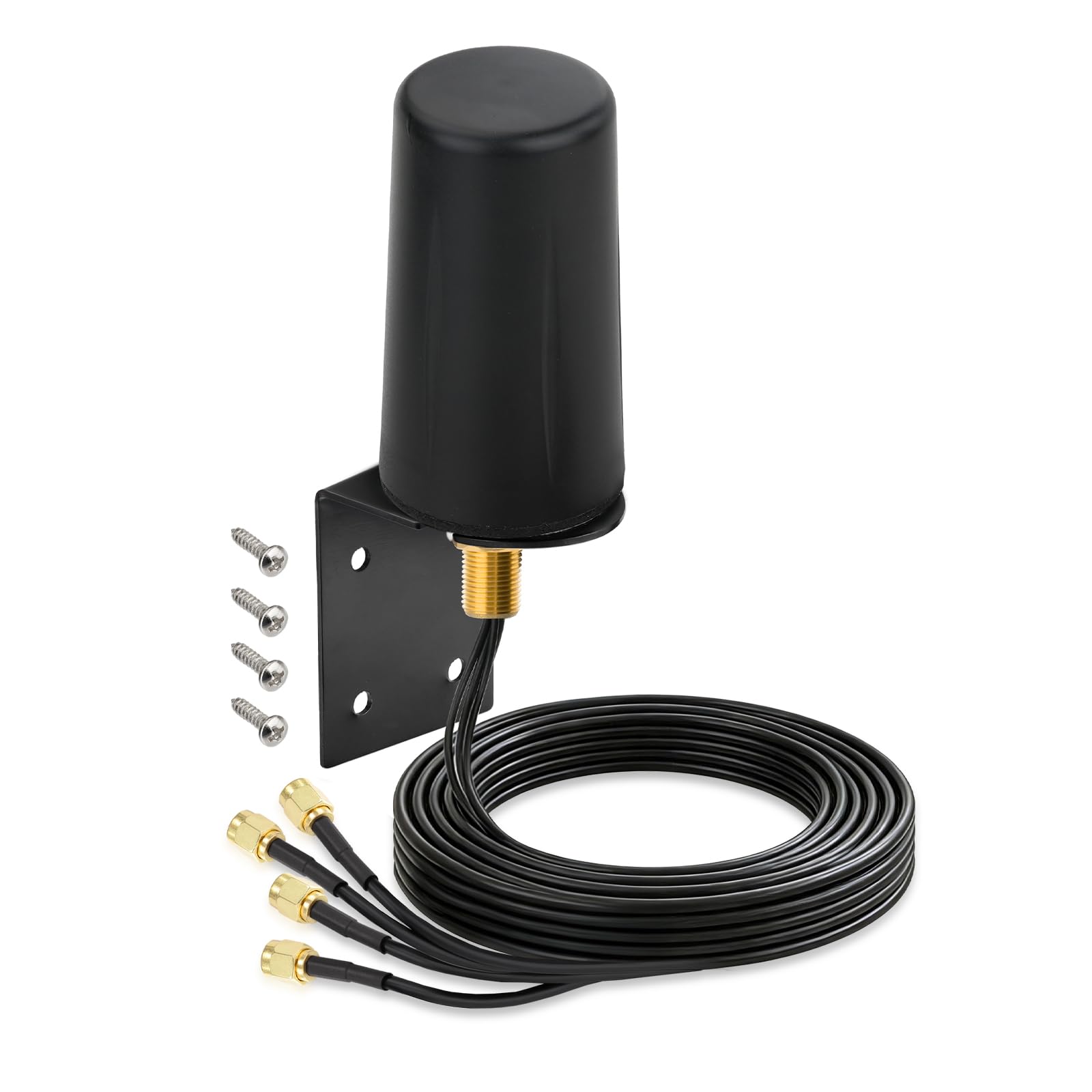 Bingfu Antenne 5G 4G LTE Extérieur Connecteurs Maschio SMA 4 MIMO Omnidirectionnelle avec Câble 3 m, Montage Murale Étanche pour Routeur Cellulaire Hotspot Mobile Passerelle Modem Dispositifs IoT