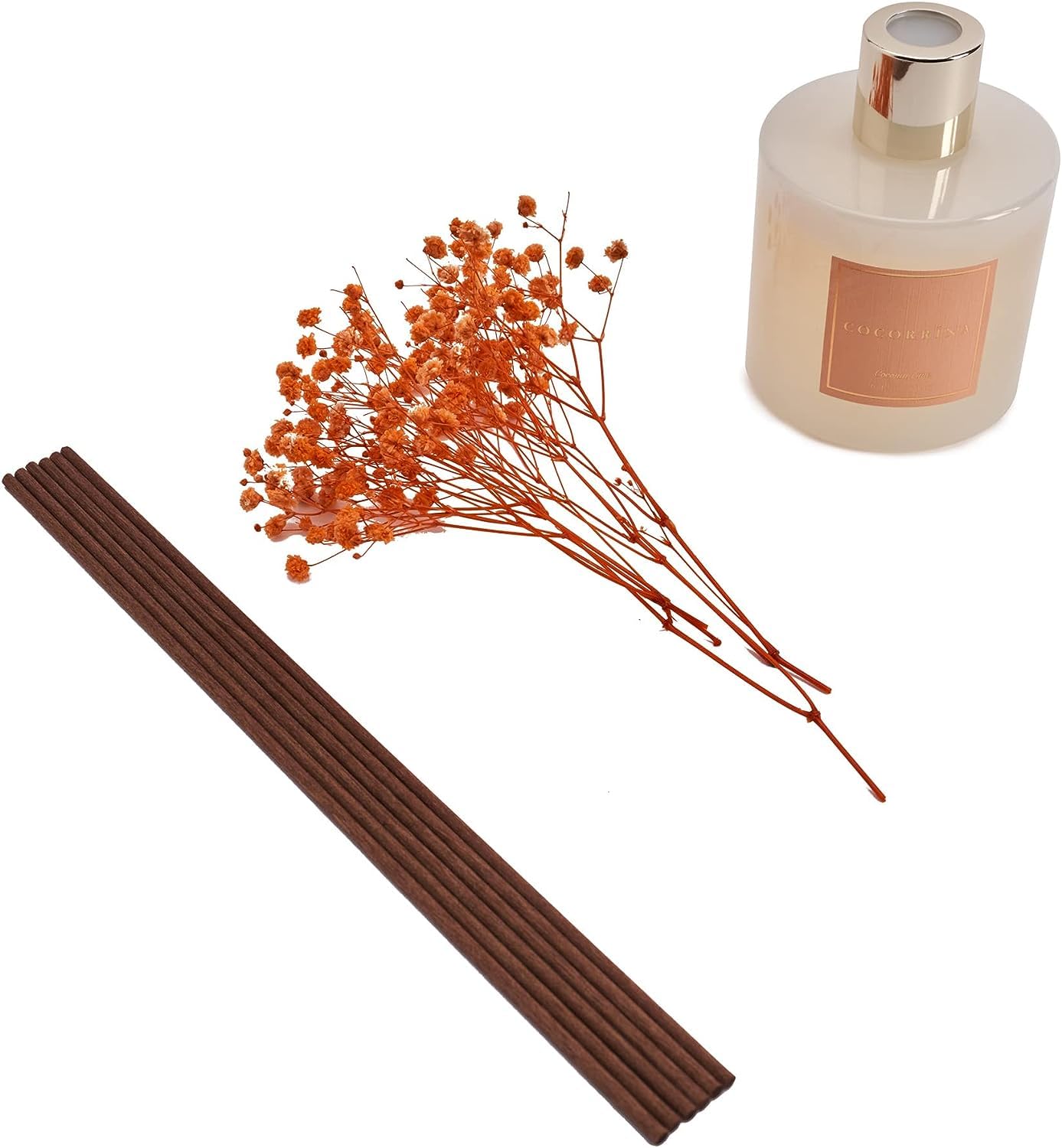COCORRÍNA Diffusore Profumo Ambiente - 200ml Diffusore profumato di Cocco e Lime con Bastoncini Diffusore di Olio Essenziale di fragranza per la casa per la Decorazione della mensola del Bagno