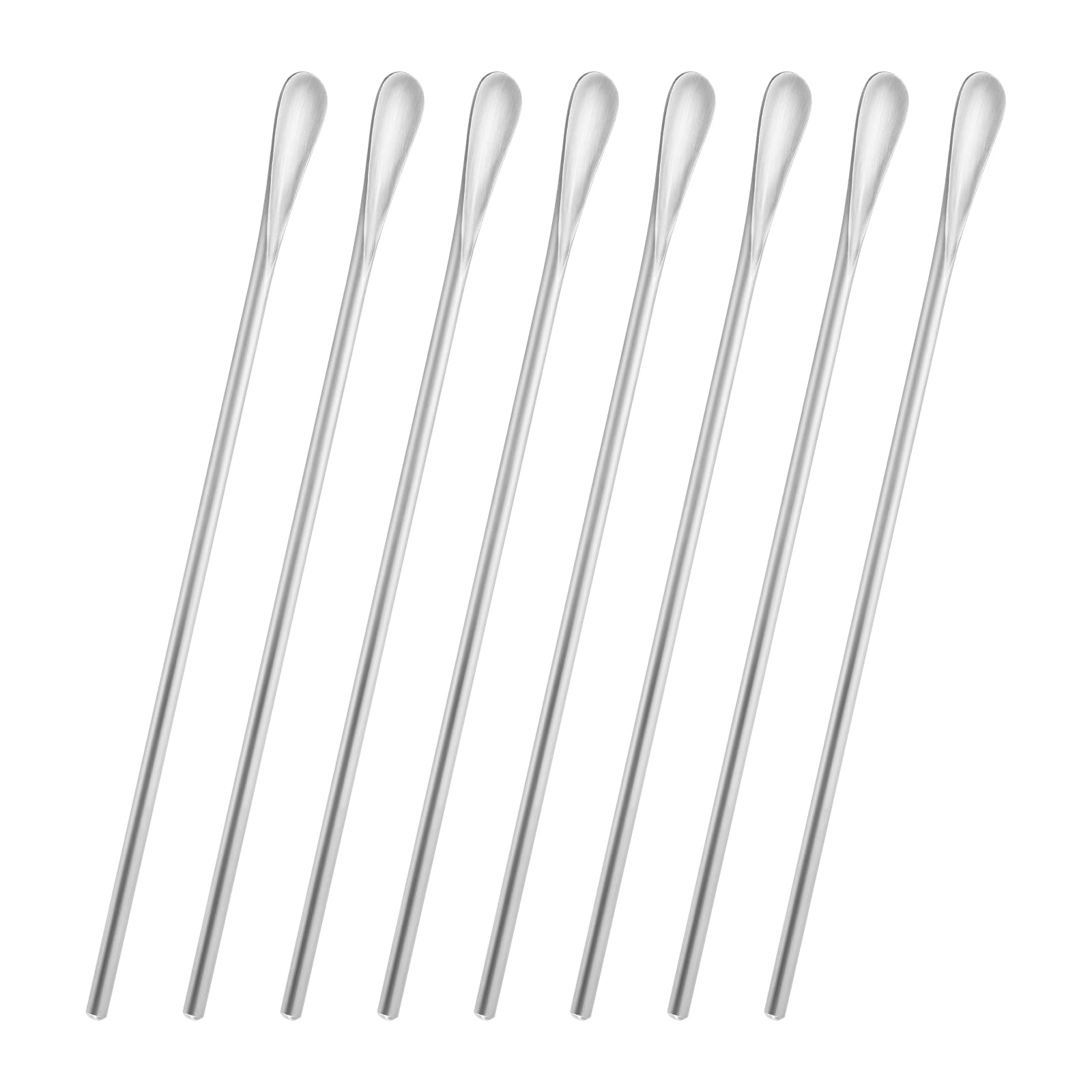 luvtree 8PCS 21.8cm Stainless Steel Stirrer Spoons - Reusable Long-Handled Coffee, Cocktail & Iced Tea Spoons. Dishwasher Safe