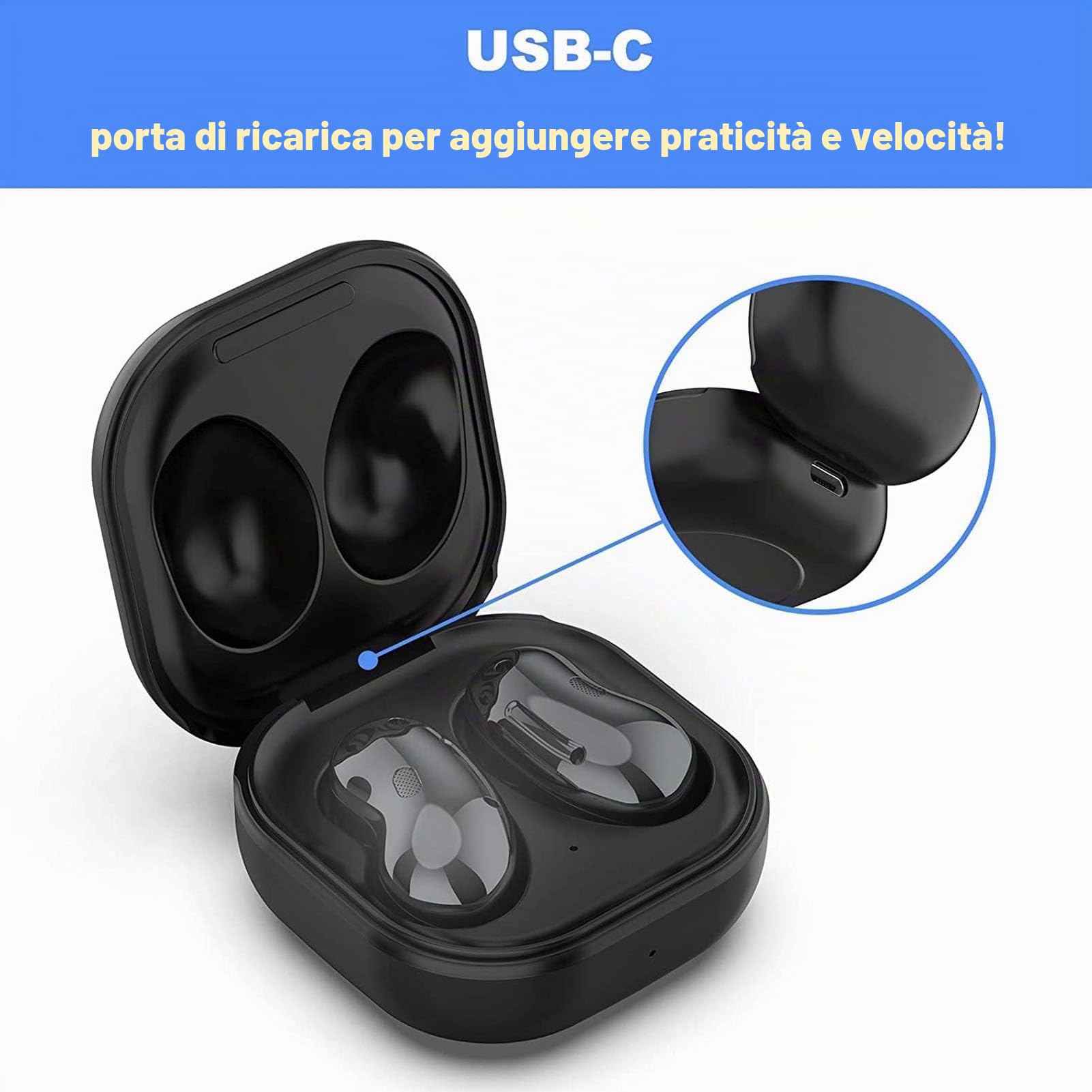 Custodia di Ricarica da Viaggio per Cuffie per Buds Live SM R180, Sostituzione della Custodia di Ricarica Wireless di Ricarica di Tipo C