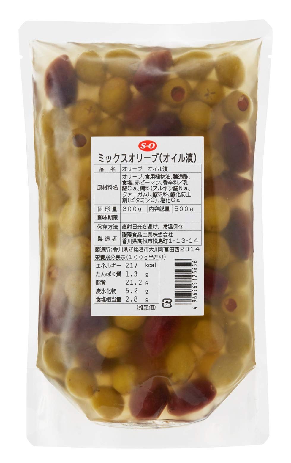 Amazon.co.jp: 讃陽食品工業 S=Oミックスオリーブ(オイル漬) 袋 500g