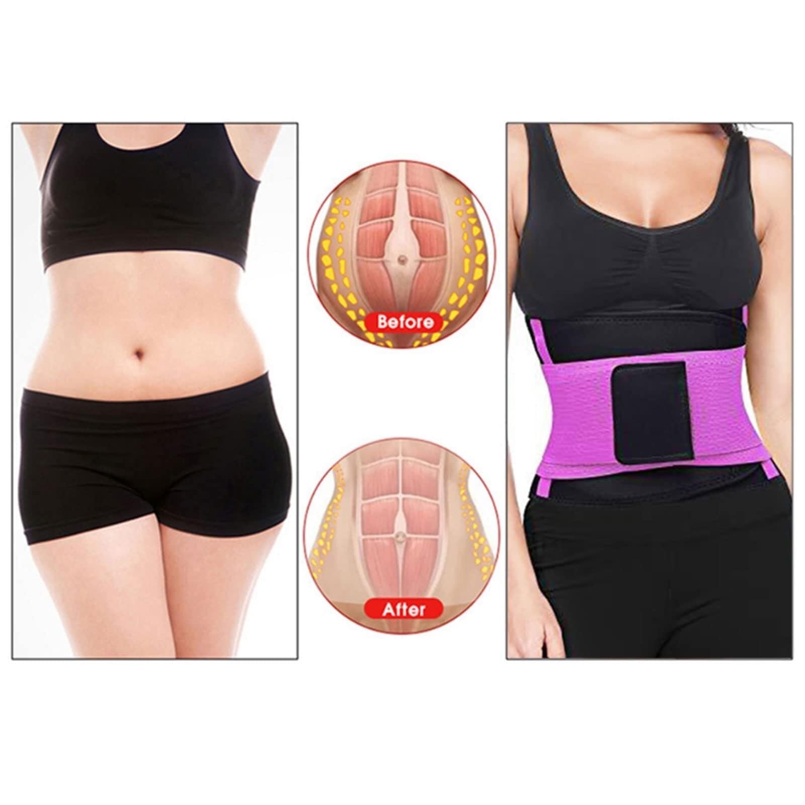 Faja Lumbar Faja Moldeadora De Cuerpo, Faja Térmica, Faja Moldeadora De Cintura, Corsé, Faja Moldeadora De Abdomen, Faja Moldeadora De Grasa Cinturón Apoyo Lumbar(Pink,M)