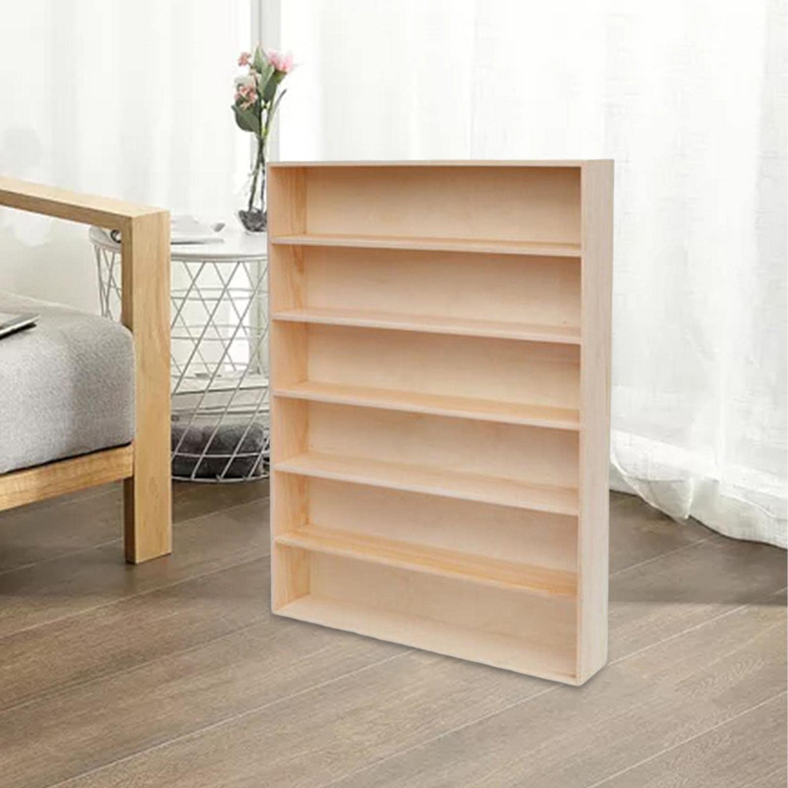 Yajuyi Vetrina in legno Decorazione Vetrina Espositore a 6 strati Scatola portaoggetti per collezioni Piccoli oggetti Mini giocattoli Modello di