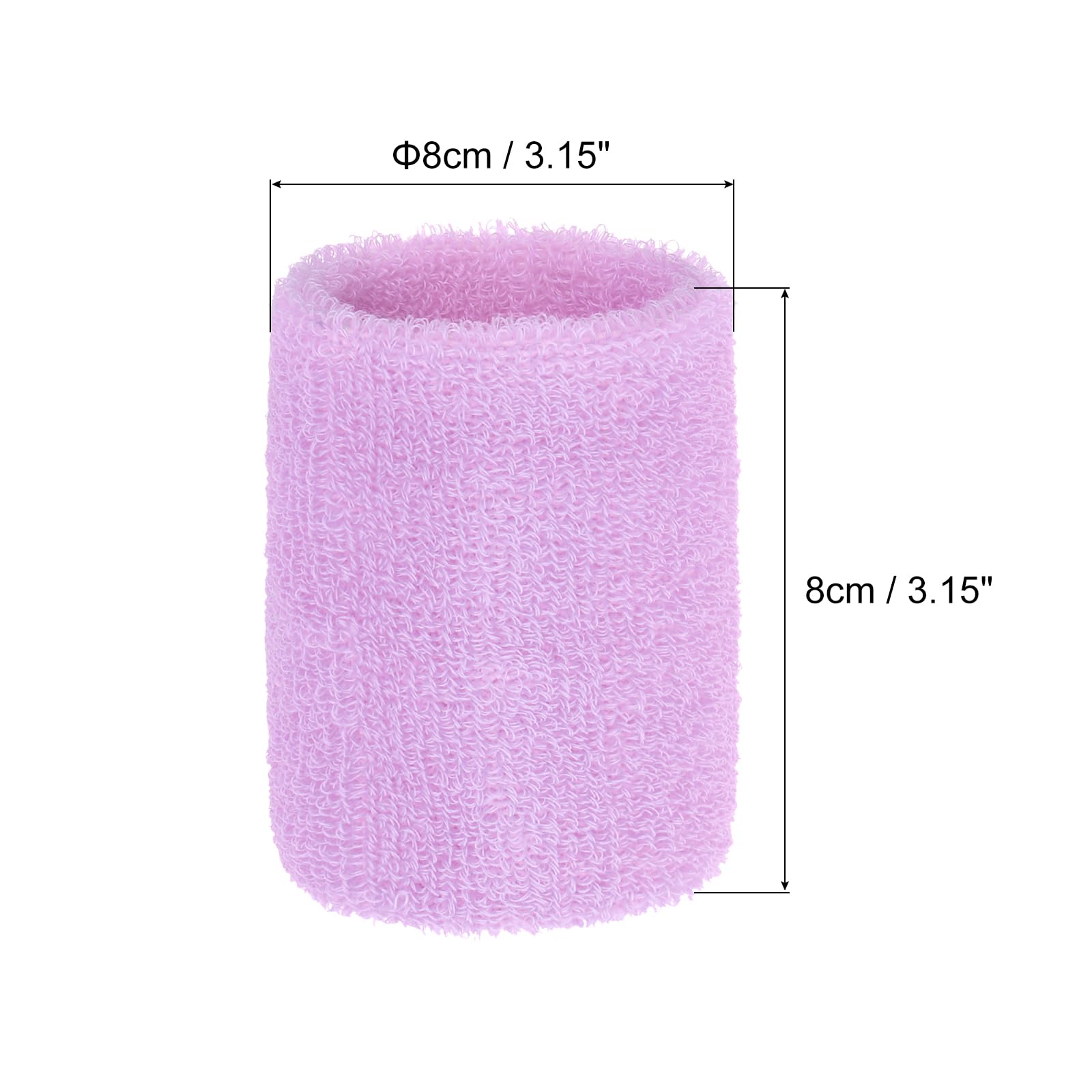 PATIKIL Wrist Sweatbands, 8Pack Sports Wristbands Sweatbands Wrist for Tennis Badminton Basketball Football Light Purple - Image 2