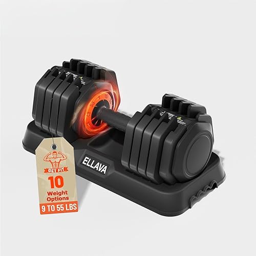 Juego de 2 mancuernas ajustables con ajuste rápido y mango de textura antideslizante para gimnasio en casa, juego de mancuernas de peso libre con 55