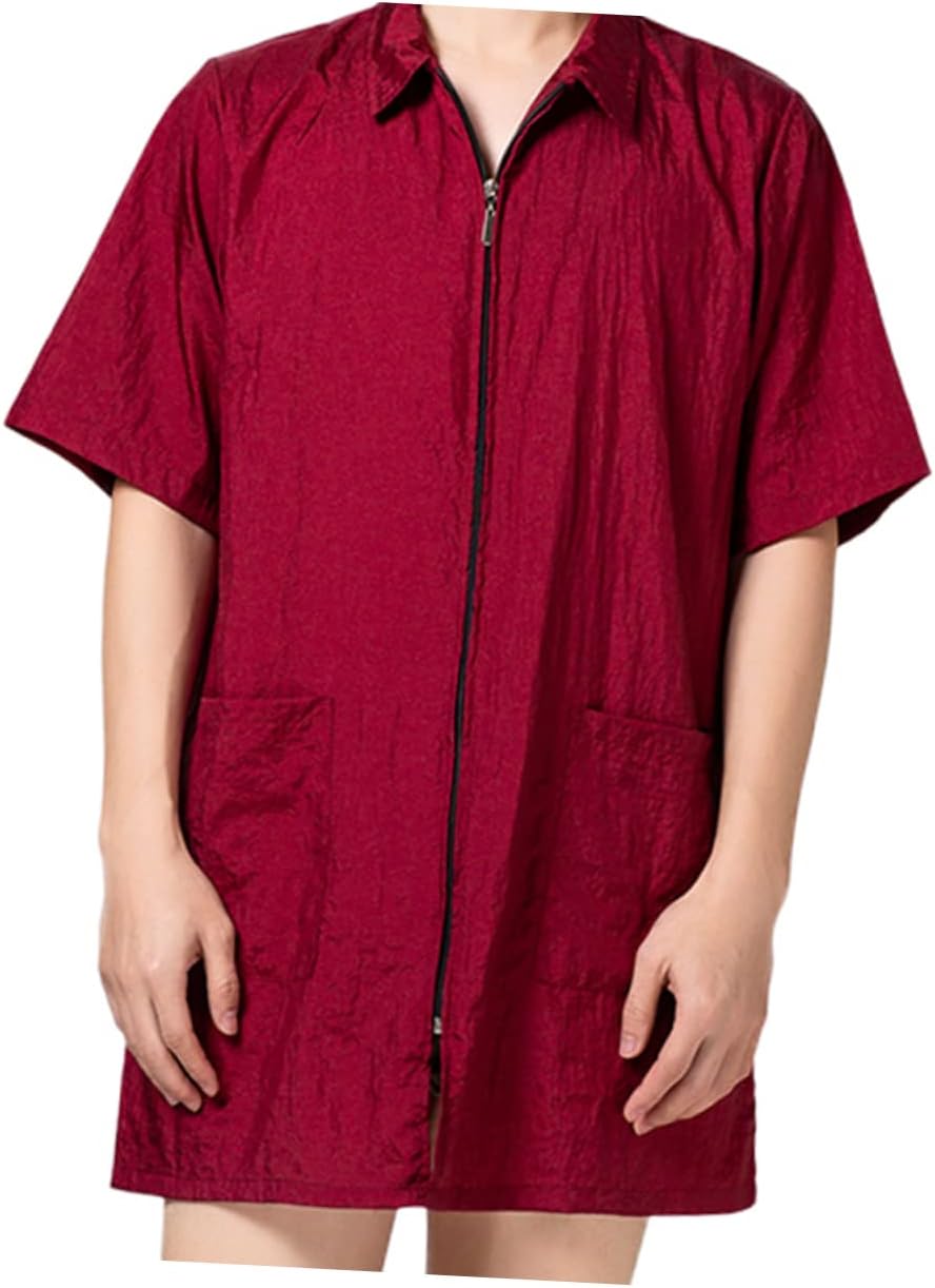 DOITOOL 3pcs Elegant Pocket Design Hair Dye Clothing Comfortable Short Sleeve Garment for Women Men