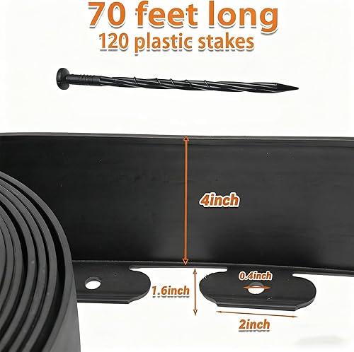 Miniatura 2 de Borde de paisaje de pared alta, borde de borde de jardín, borde de césped y borde de jardín, borde de cama de flores, borde de plástico para jardín,