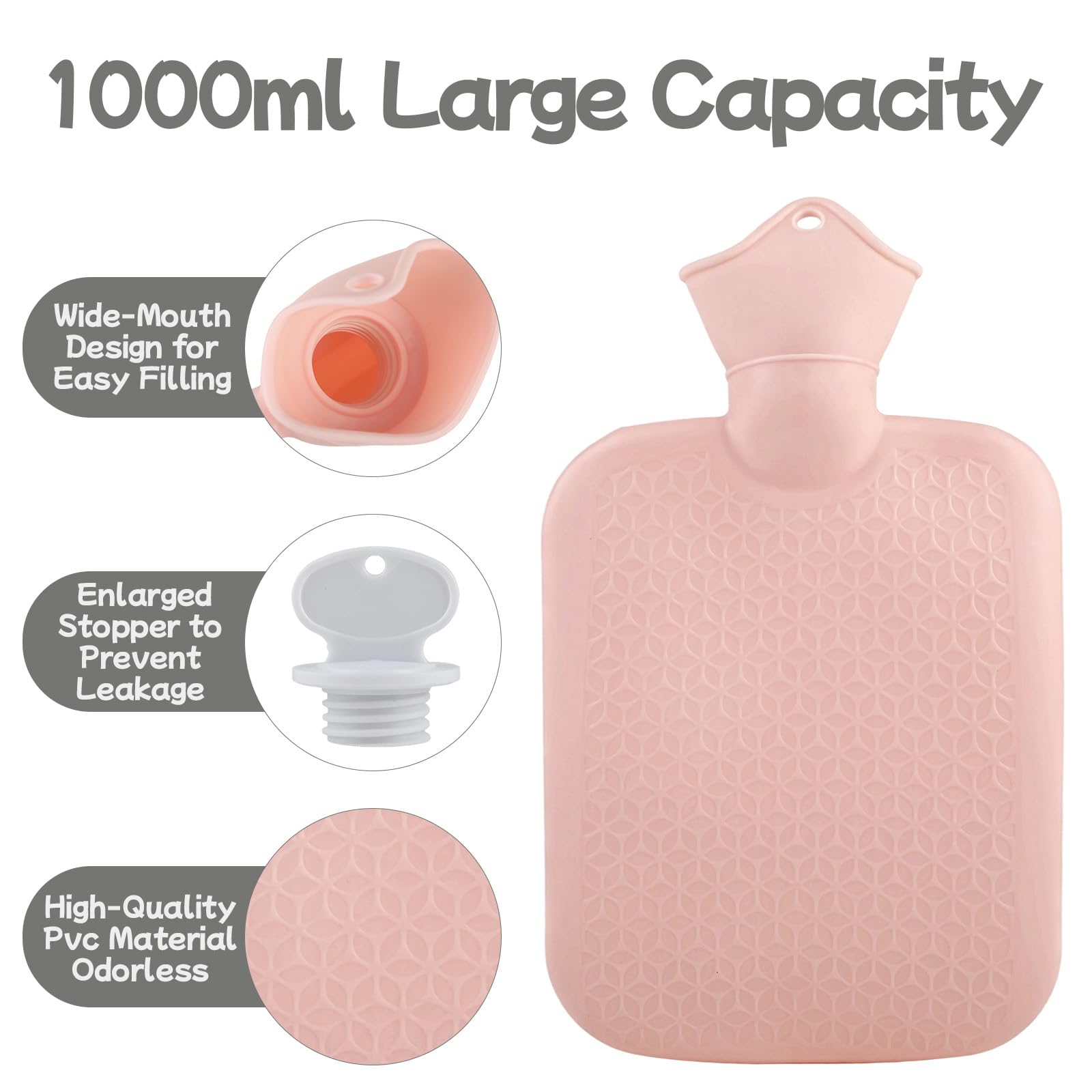 Bolsa de agua caliente 1L 120cm - bolsa agua caliente Koala con funda y cinturón lumbar, suave y cómodo, apto para cuello, hombros, espalda, piernas y cintura