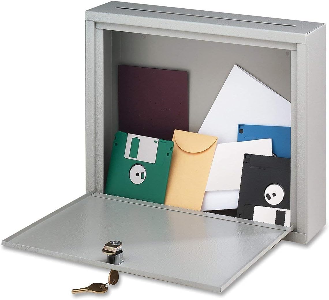 INDIAN DECOR 4087 Inter-Office Mailbox, Drop Box, Steel, Suggestion Box, Large, 7 x 18 x 18 Inches, Grey