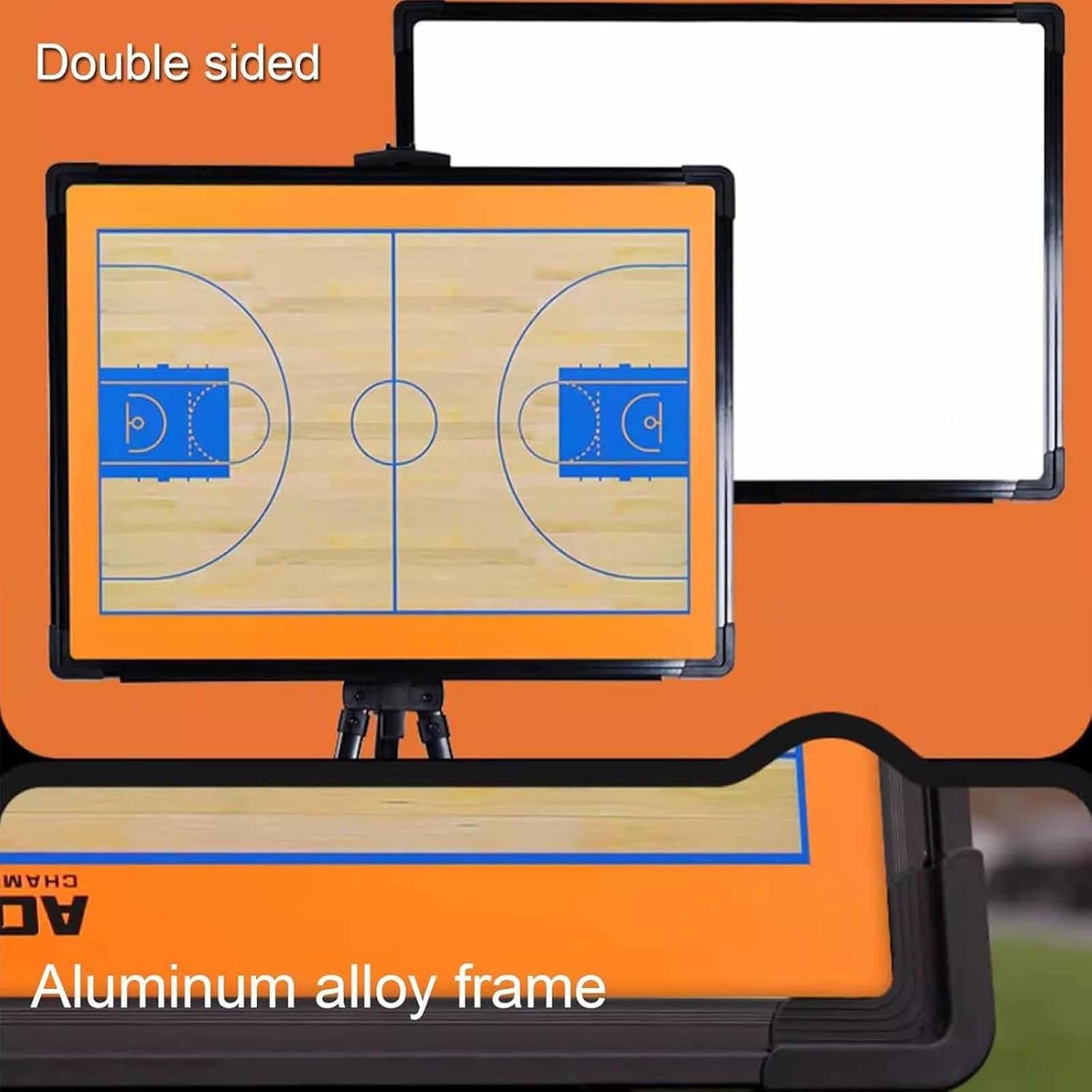 Magnetic Basketball Coaching Board 61.5x46cm, Double-Sided Dry Erase Clipboard with Tripod & Special Pen, Height Adjustable Tactics Whiteboard for Training & Strategy