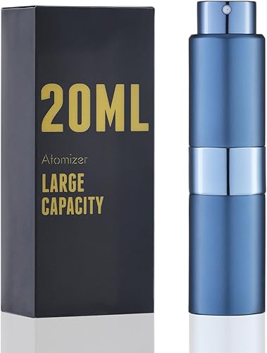 Atomizador de perfume de 0.7 fl oz, botella rociadora de colonia de viaje, dispensador de rociador vacío (azul, 1 unidad)