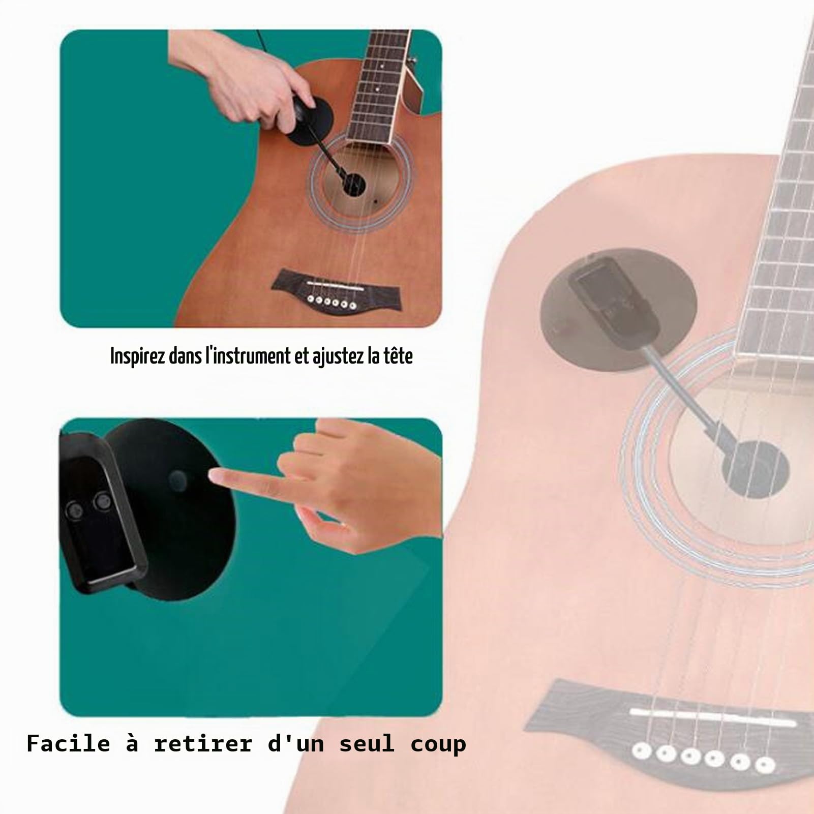 Micro sans Fil pour Saxophone, Système de Microphone pour Instrument sans Fil 2,4 G pour Guitare, Gros Violon, Accordéon et Autres Instruments