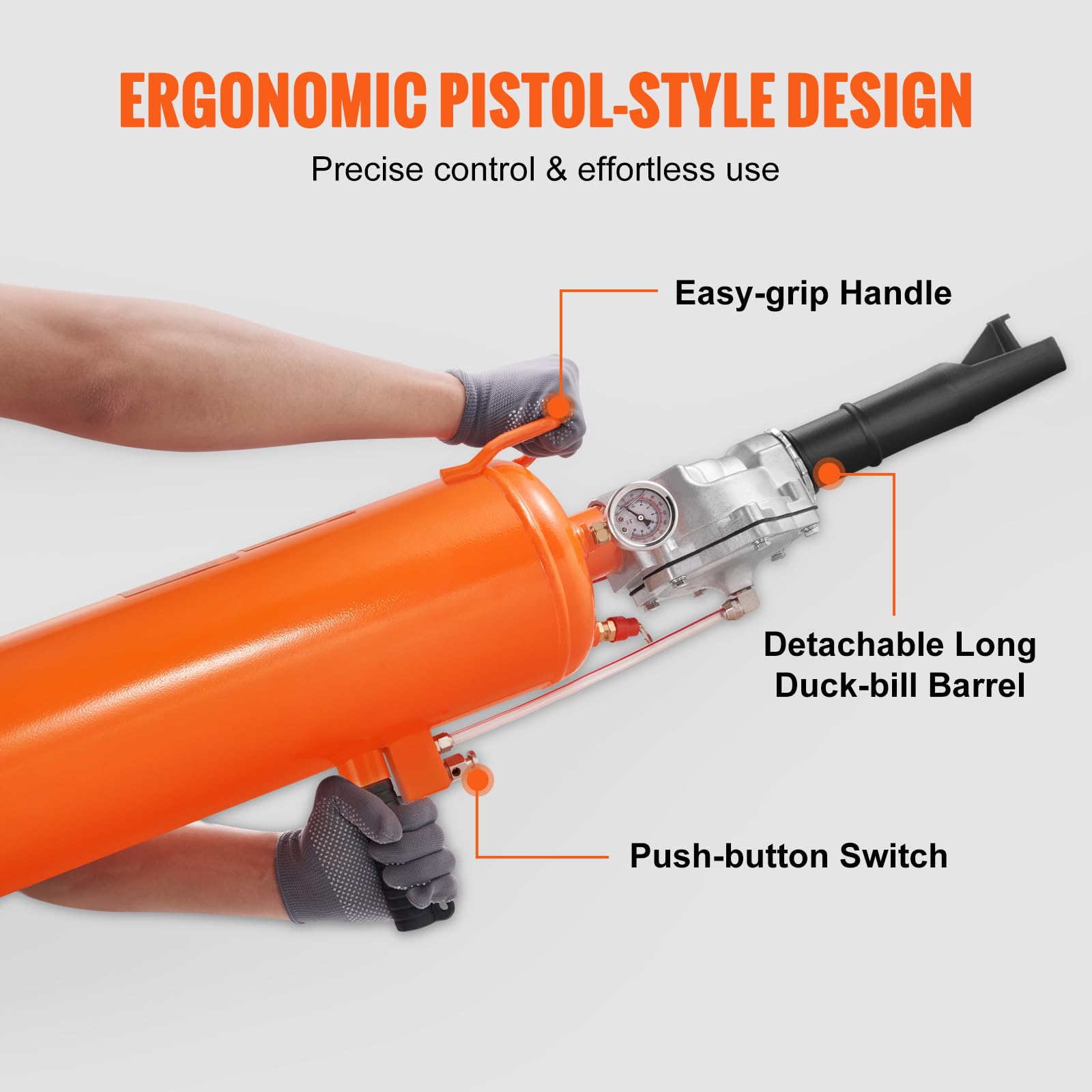 VEVOR Tire Bead Seater, 8L Air Tire Bead Blaster, 120 PSI Handheld Bead Bazooka, ulepszone przenośne narzędzie do pompowania opon, ciśnienie robocze 85-116 PSI do ciągnika, ciężarówki ATV