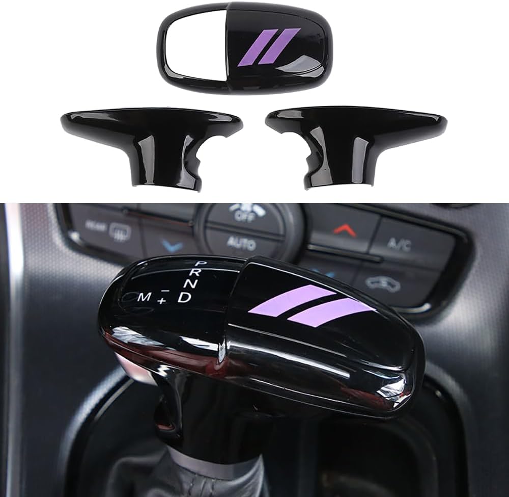 Gear Shift Shifter Knob Head Cover Trim Protector for Dodge Charger 2015-2026/Challenger 2015-2026/Durango 2018-2026 Car Interior Accessories (White, Black)