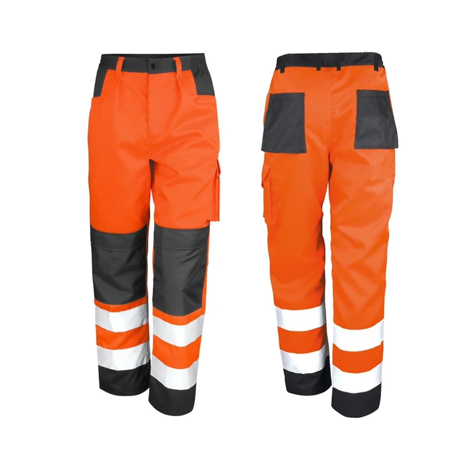Pantaloni da Lavoro Uomo Pantaloni riflettenti da uomo in cotone multitasche for lavori edili(XL)