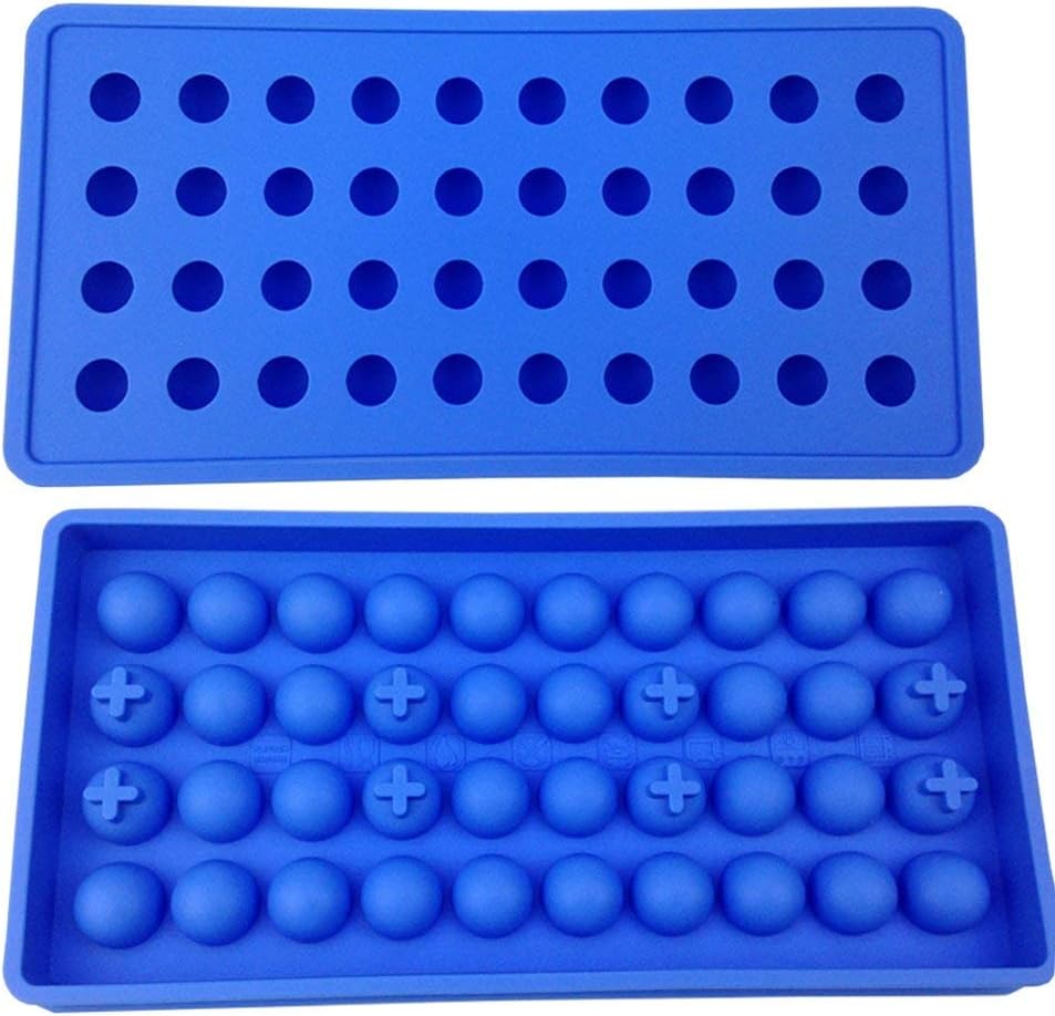 Mydio Mini Ice Ball Molds DIY Molds Tool for Candy pudding jelly milk juice Chocolate mold or Cocktails & whiskey particles (1pack,Blue)