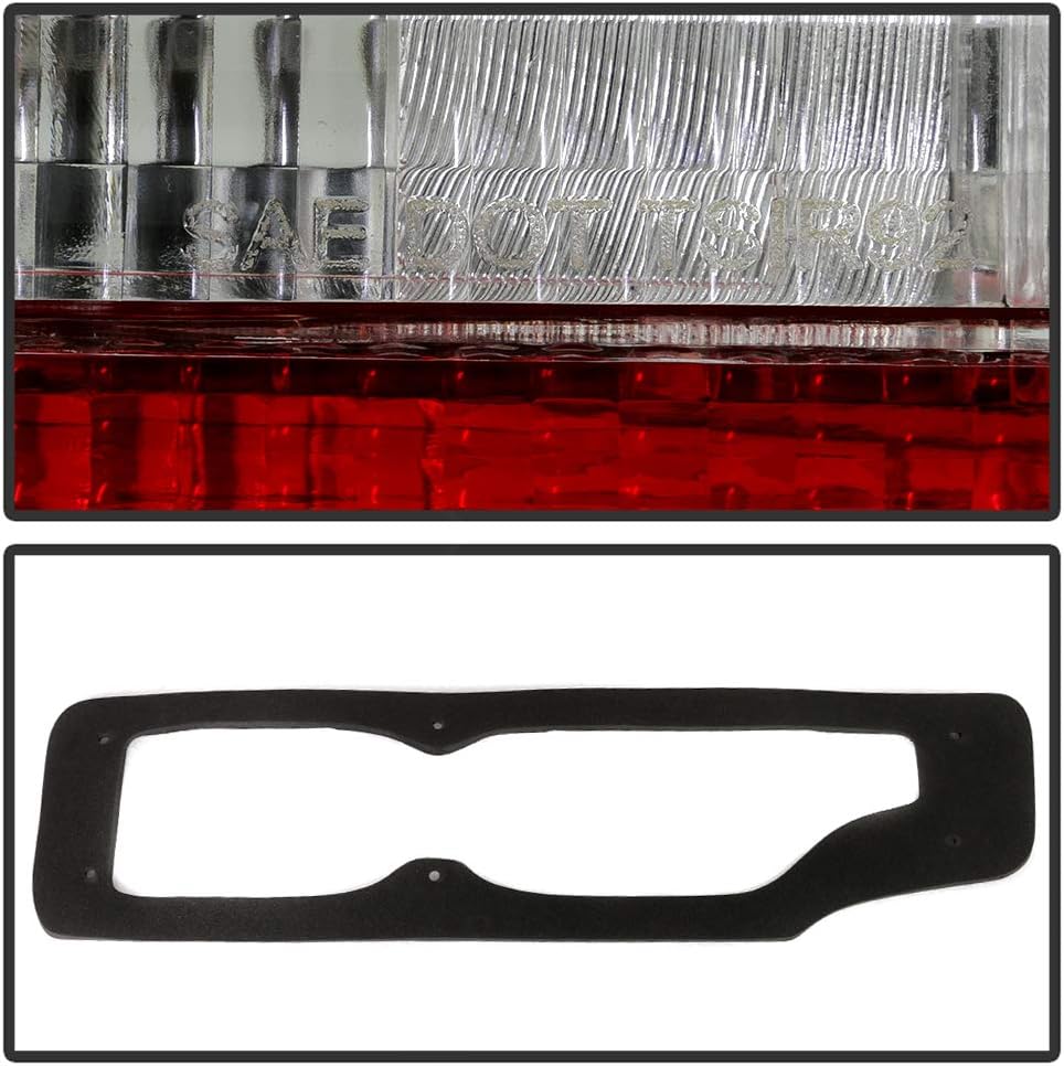 ACANII - For 1990-1993 Acura Integra 2-Door Coupe Red Clear Tail Lights Brake Lamps Driver & Passenger Side