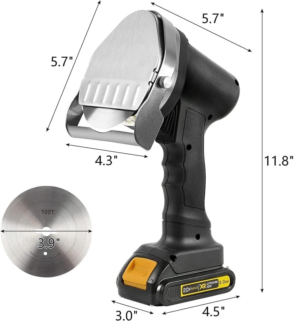 Professional Shawarma Knife, Cordless Electric Kebab Knife with 2 Blades, Stainless Steel Handheld Gyro Knife Meat Slicer, Adjustable Thickness 0-8mm - Ideal for Restaurant Barbecue