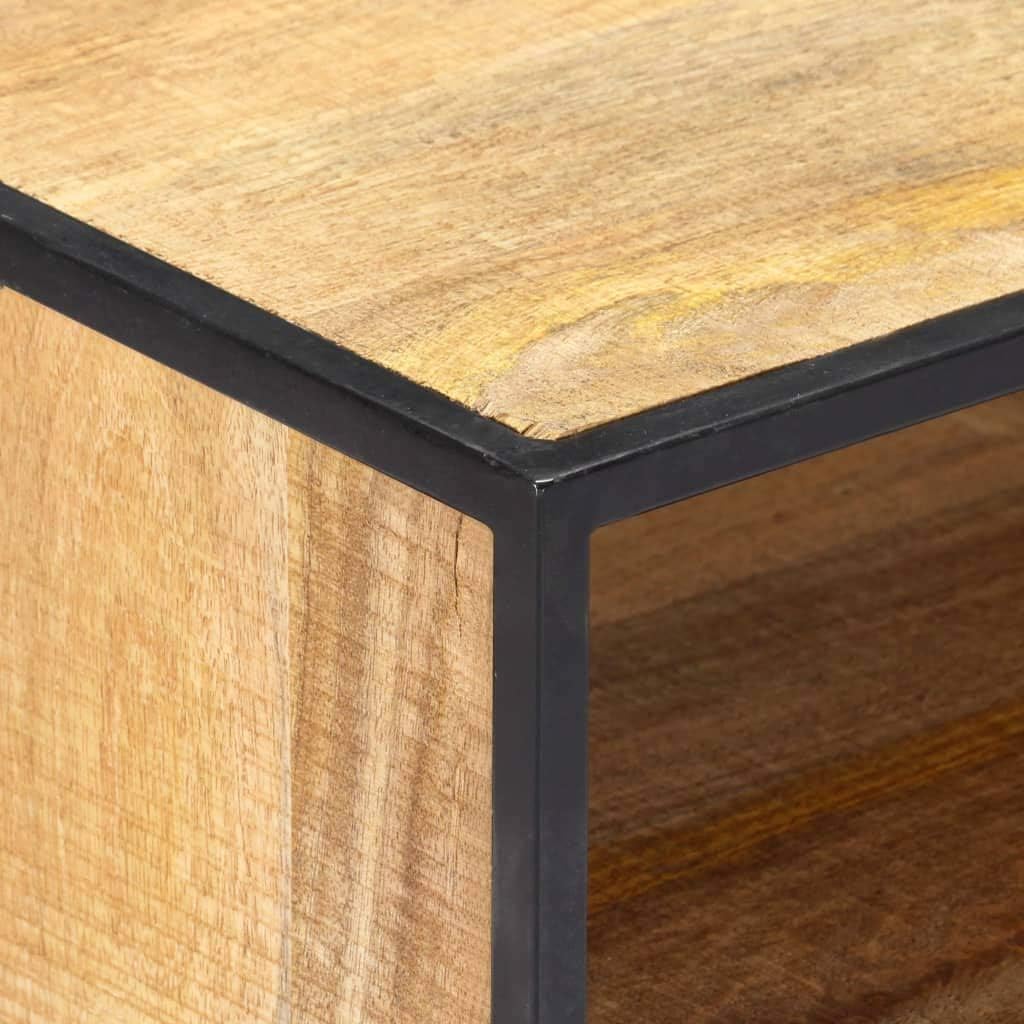 vidaXL TV Cabinet Natural Wood with Black Frame