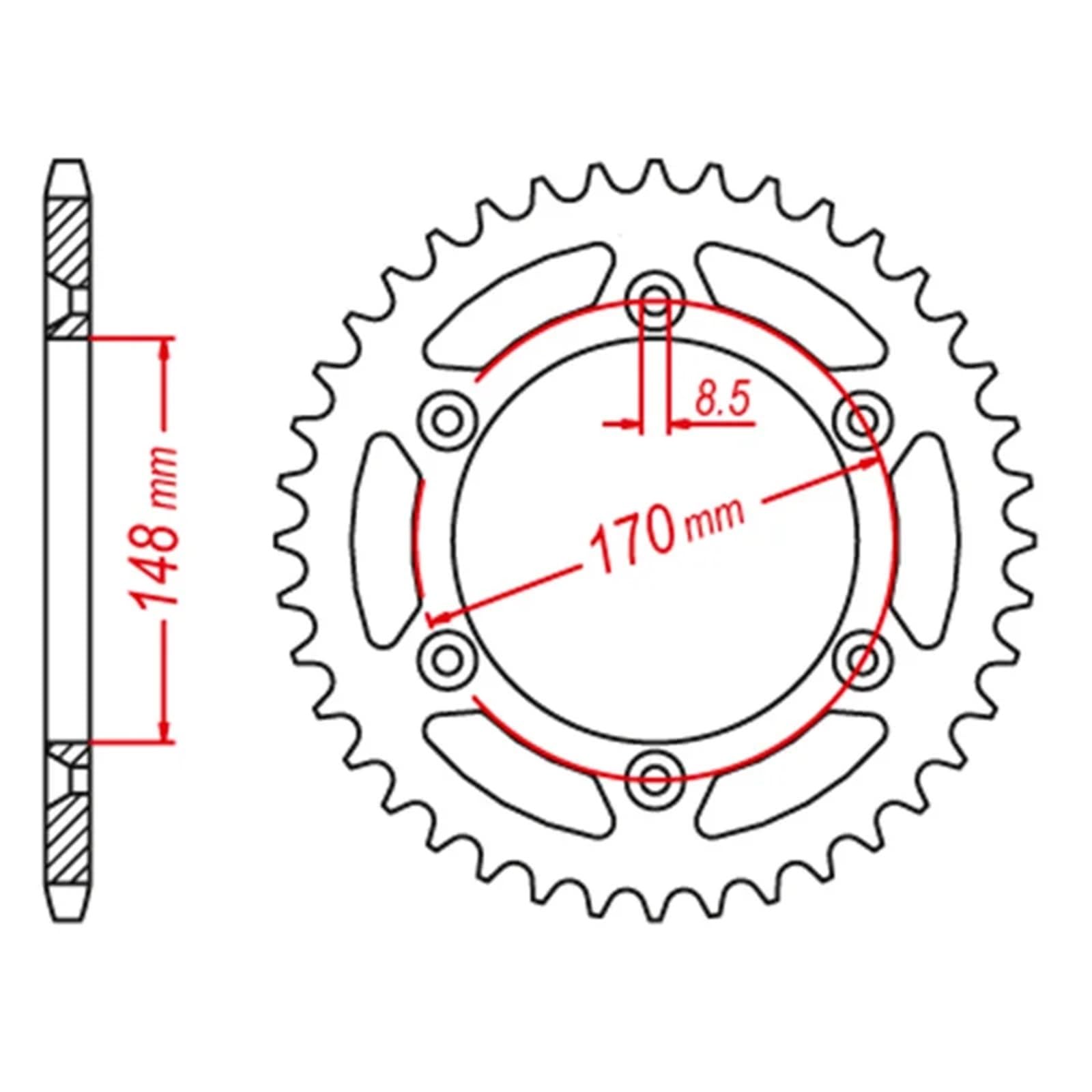 Piñón de transmisión para Suzuki DR600 SN41A 1985-1989 DR650 SP43/44B 1990-1995 SP600 F 1985 DR SP 600 650 Piñón Y Corona para Motocicleta (CNC) 520,16T 42T (Delantero Trasero)(16T 42T)