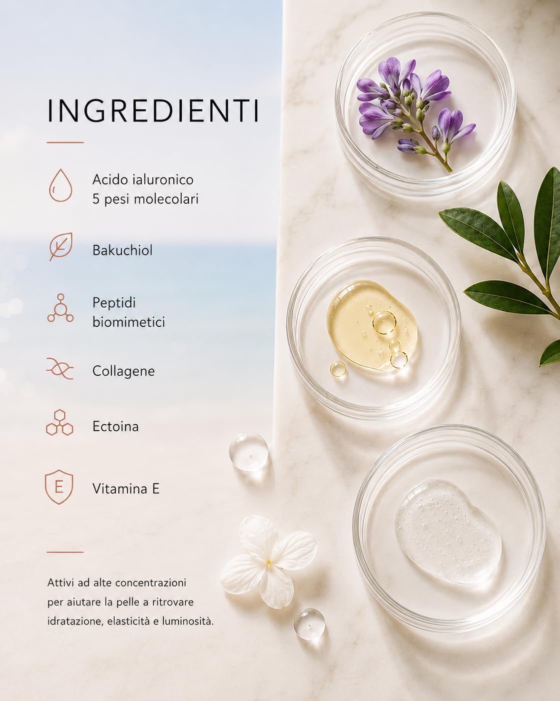 Cofanetto Skincare Donna - Set 3 Prodotti Anti-Age con Bakuchiol, Acido Ialuronico 5D, Peptidi e Collagene | Crema Giorno, Crema Notte e Siero Intensivo | Routine Completa