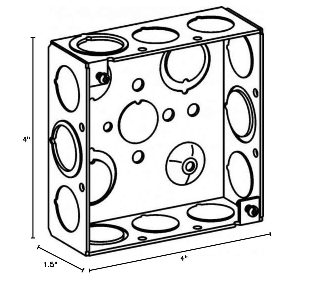 Orbit 4SB-MKO 1-1/2" Deep, 4" Square (4S) Electrical Box Welded with MKO