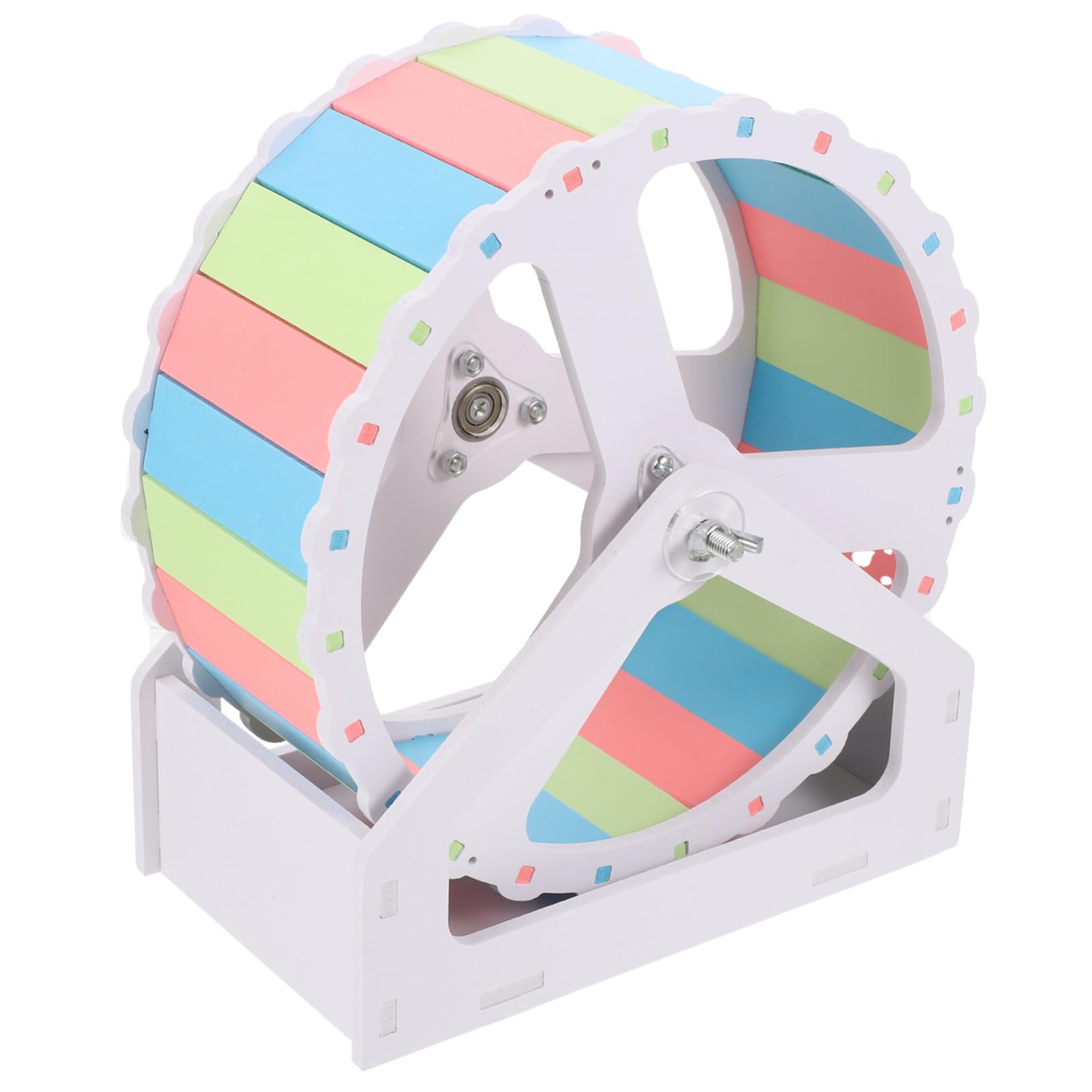 BELLIFFY 21cm Large Chinchilla Wheel Stand Guinea Pig Running Wheel Silent Pet Playset for Hamster