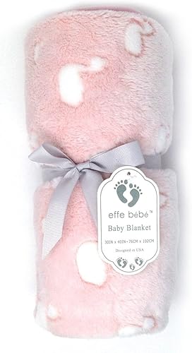 Ducky Coral Fleece Baby StrollerBlanket 30"x40" Petal Pink