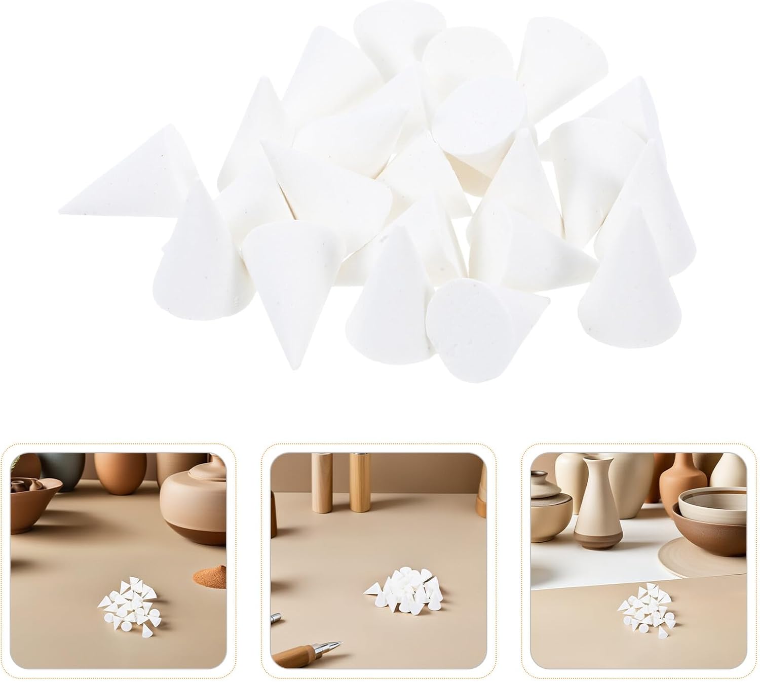 AKOOSY 50pcs Tall Pottery Kiln Nails Refractory Support Nails Alumina High-Temperature Resistant Kiln Tools for Ceramic Artists Pottery Firing Accessories